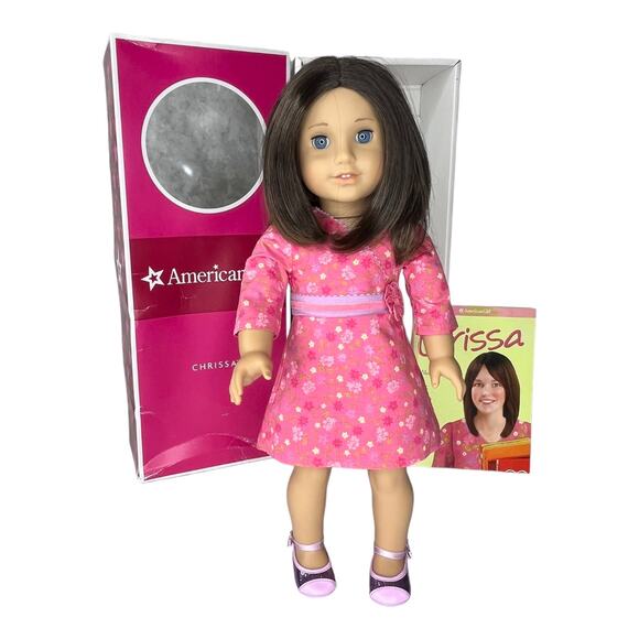 American Girl CHRISSA GOTY DOLL In Meet Outfit Dress Shoes Panties Book BOX - Picture 8 of 8